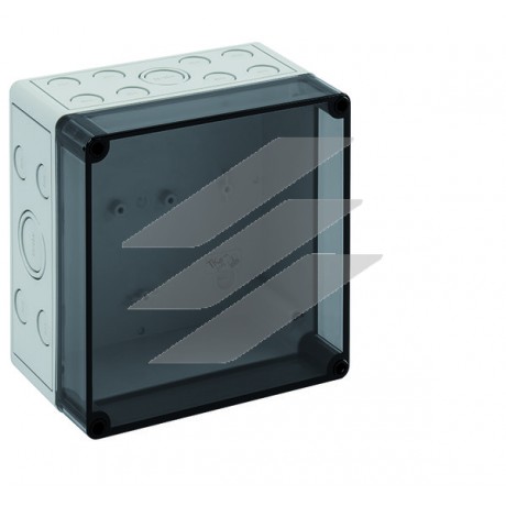 TK-коробка PS 1818-11-tm (182х180х111мм), полістирол, 28 метричних вводів (24-M20, 2-M25/32, 2-M32/40), IP66, прозора кришка, Spelsberg